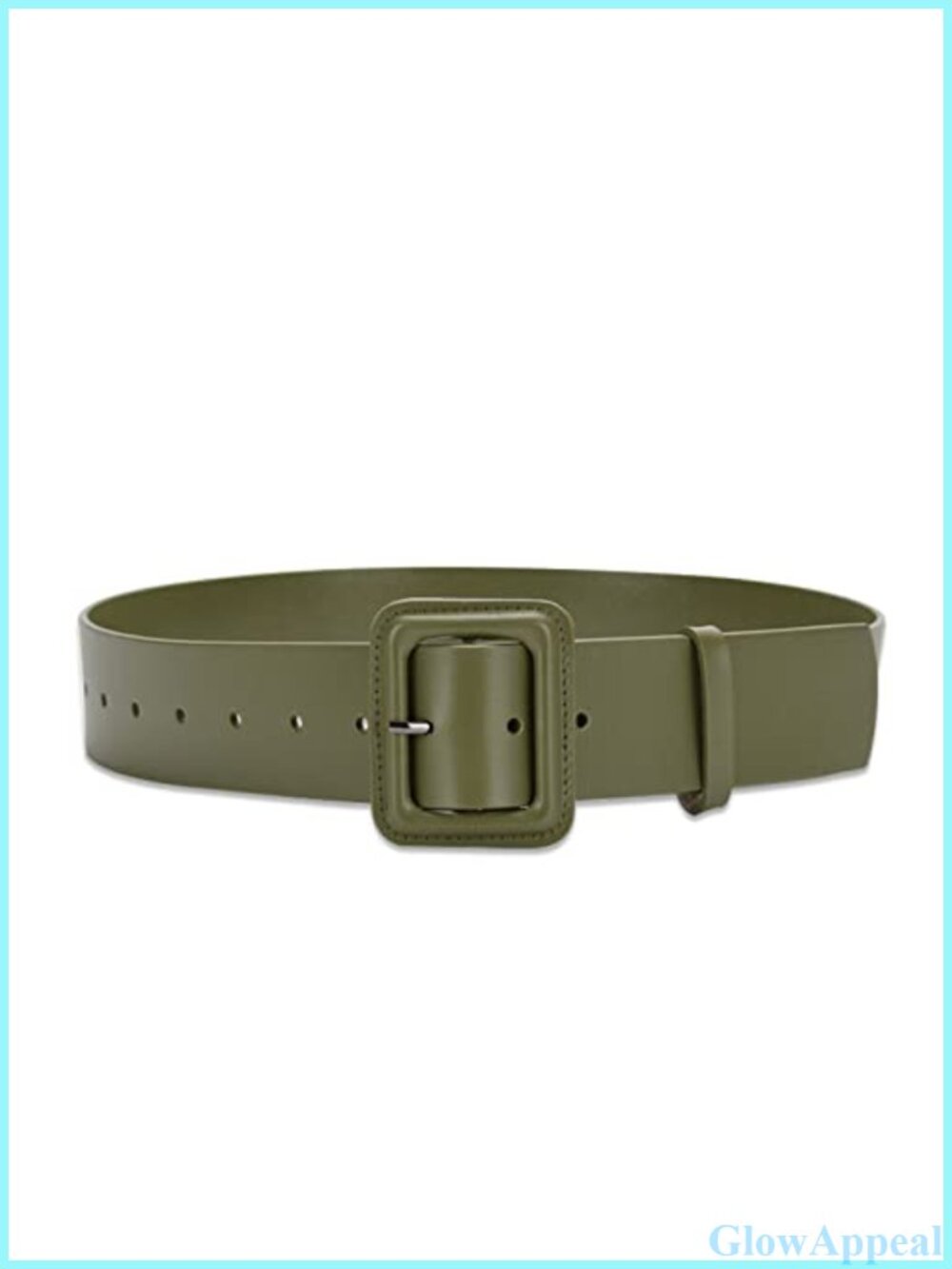 Wide Leather Belt Large Square Buckle Cinch High Waist for Dress Overcoat